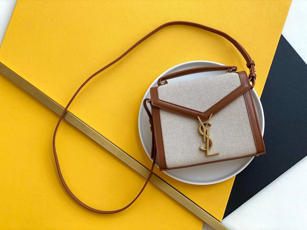 Saint Laurent Cassandra Mini Top Handle Bag With Gold Hardware 20cm
