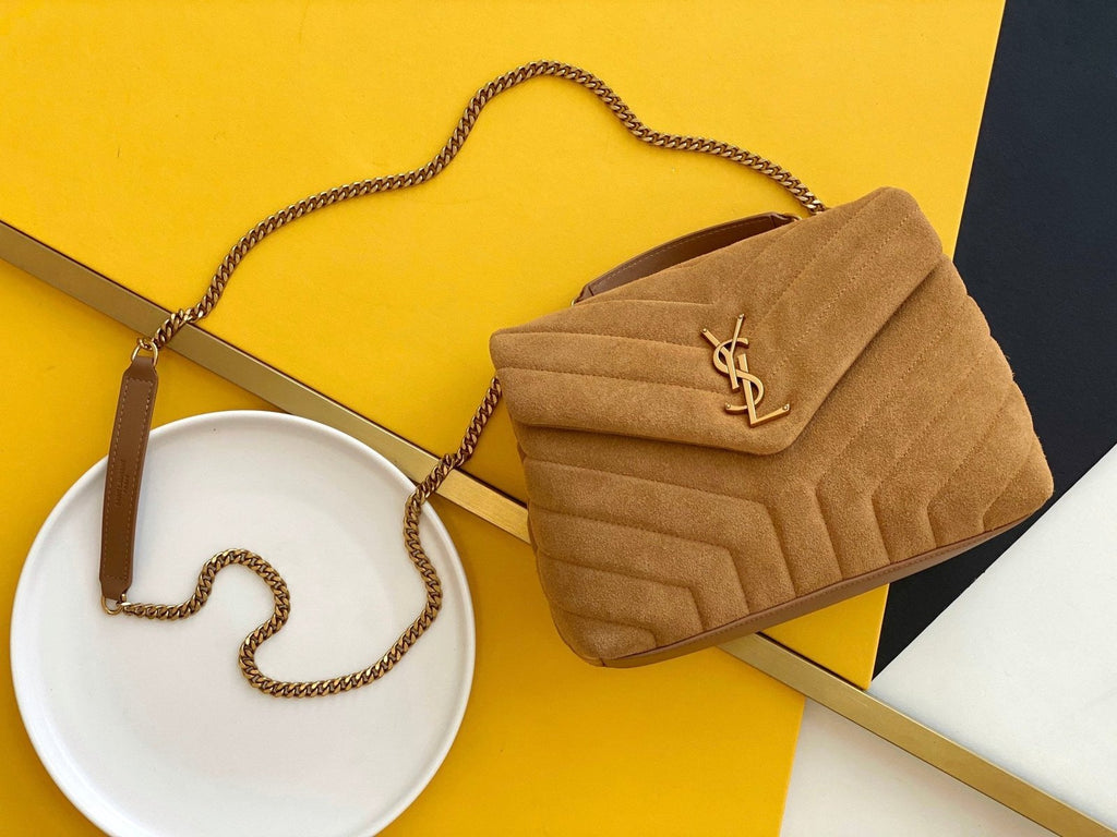 Saint Laurent Loulou Small Chain Bag With Gold Hardware 25cm