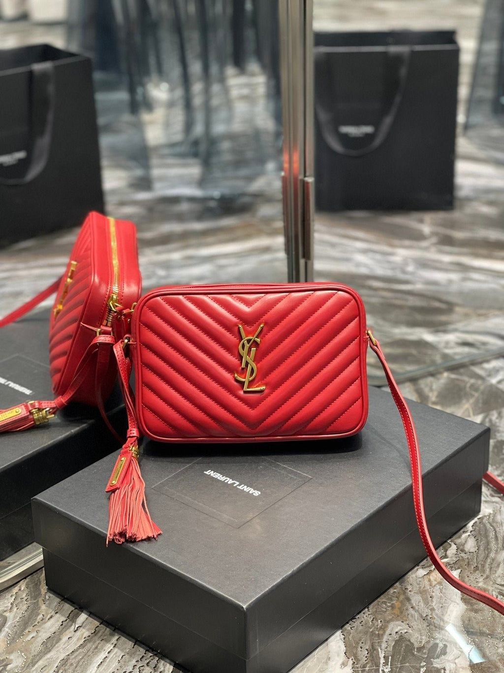 Saint Laurent Lou Camera Bag With Gold Hardware 23cm