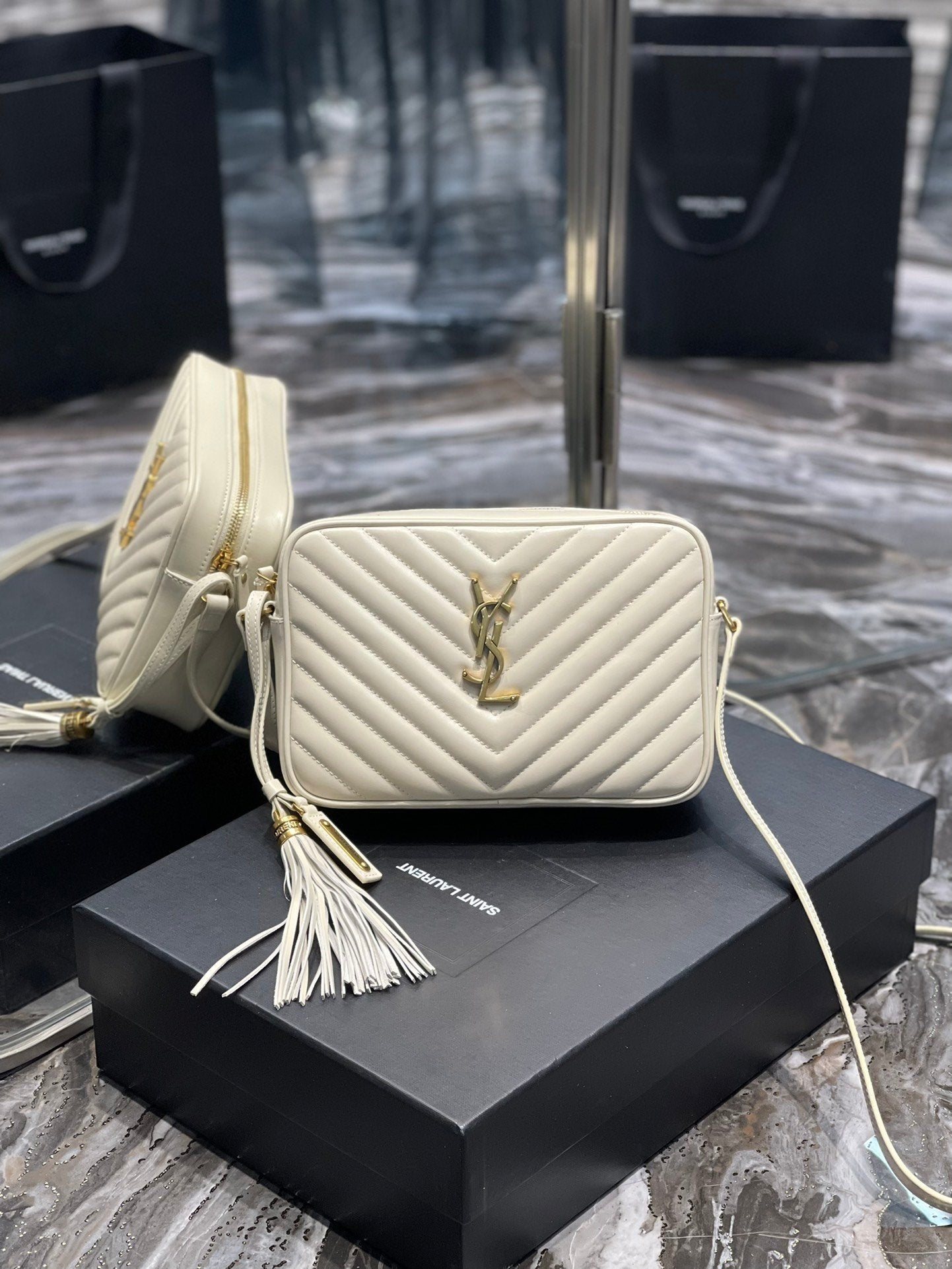 Saint Laurent Lou Camera Bag With Gold Hardware 23cm