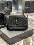 Saint Laurent Niki Medium Chain Bag With Silver Hardware 28cm