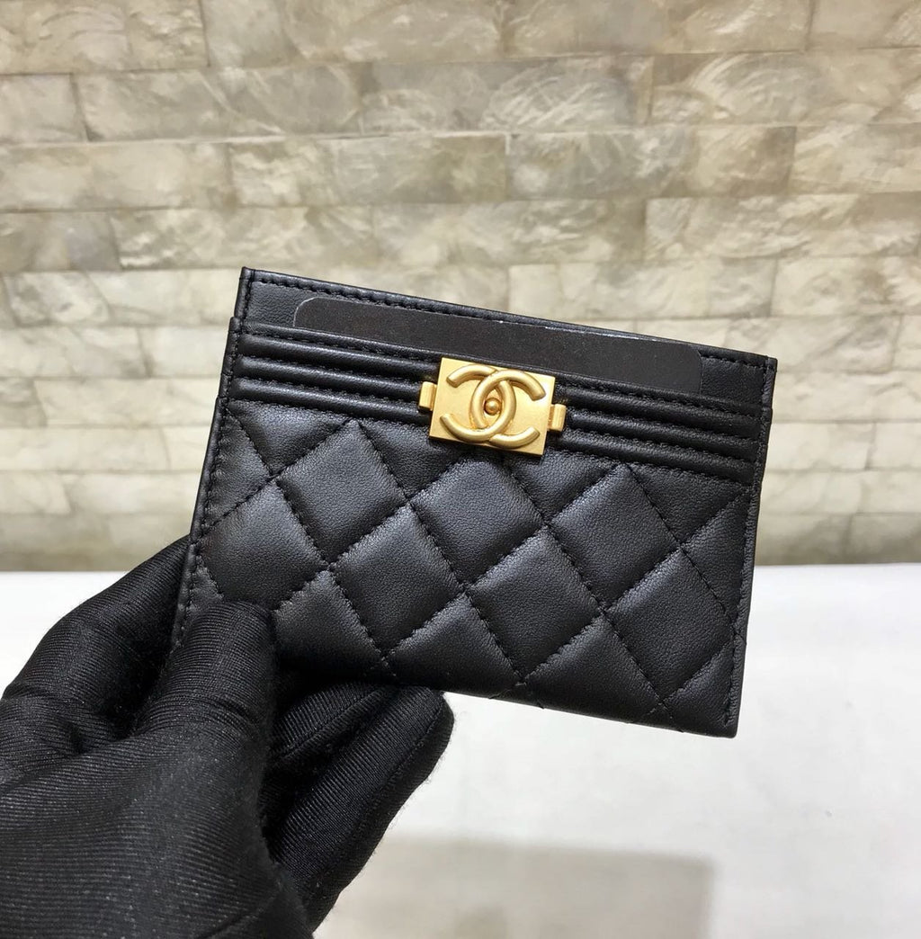 CO-CO Chanel Card Holder With Gold Hardware 11cm