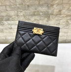 CO-CO Chanel Card Holder With Gold Hardware 11cm