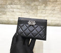 CO-CO Chanel Card Holder With Silver Hardware 11cm