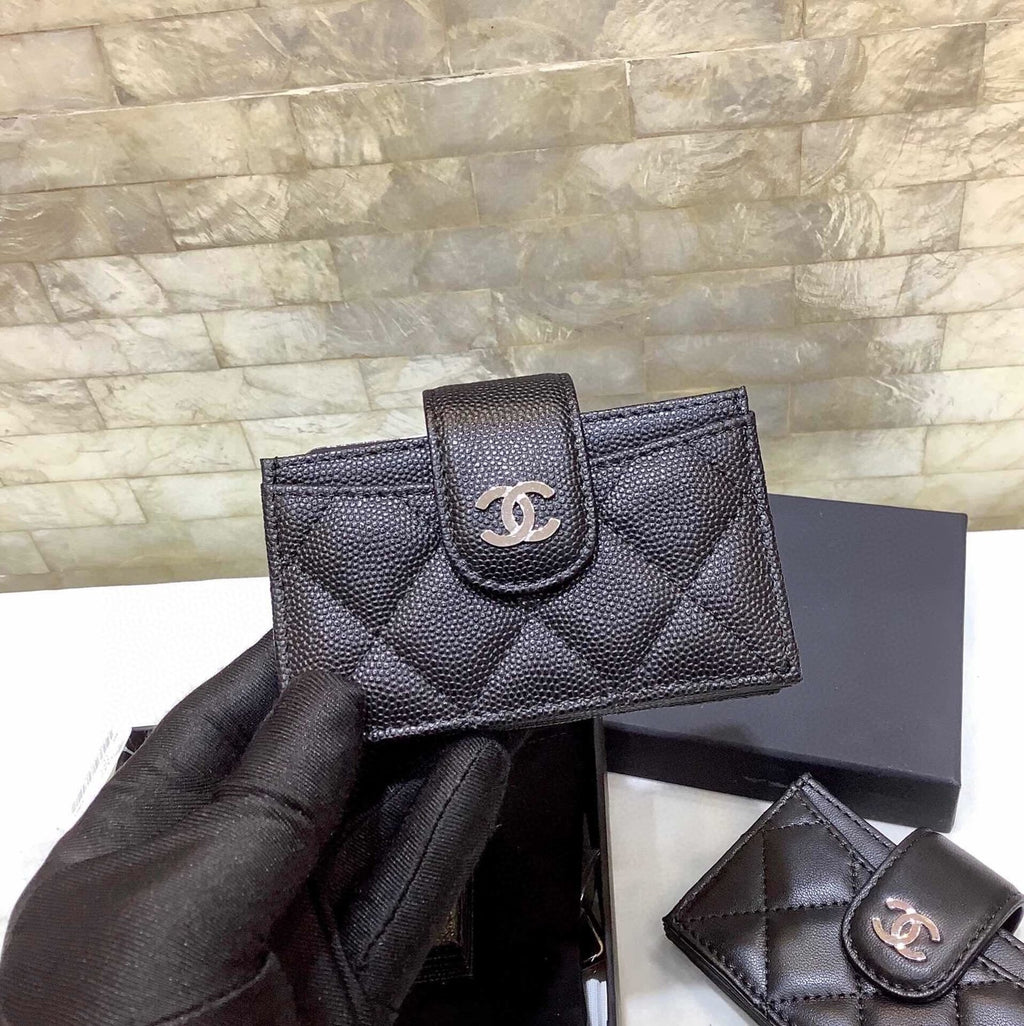 CO-CO Chanel Card Holder With Silver Hardware 10cm