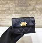 CO-CO Chanel Flap Card Holder With Gold Hardware 11cm