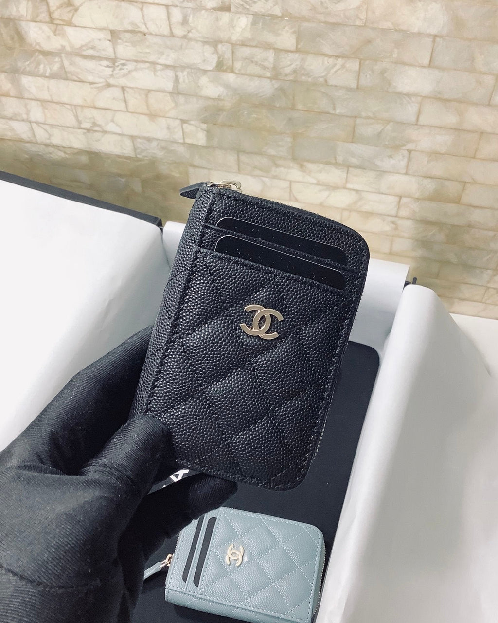CO-CO Chanel Card Holder With Gold Hardware 11cm
