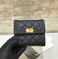 CO-CO Chanel Boy Wallet With Gold Hardware 11cm