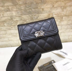 CO-CO Chanel Boy Wallet With Silver Hardware 11cm