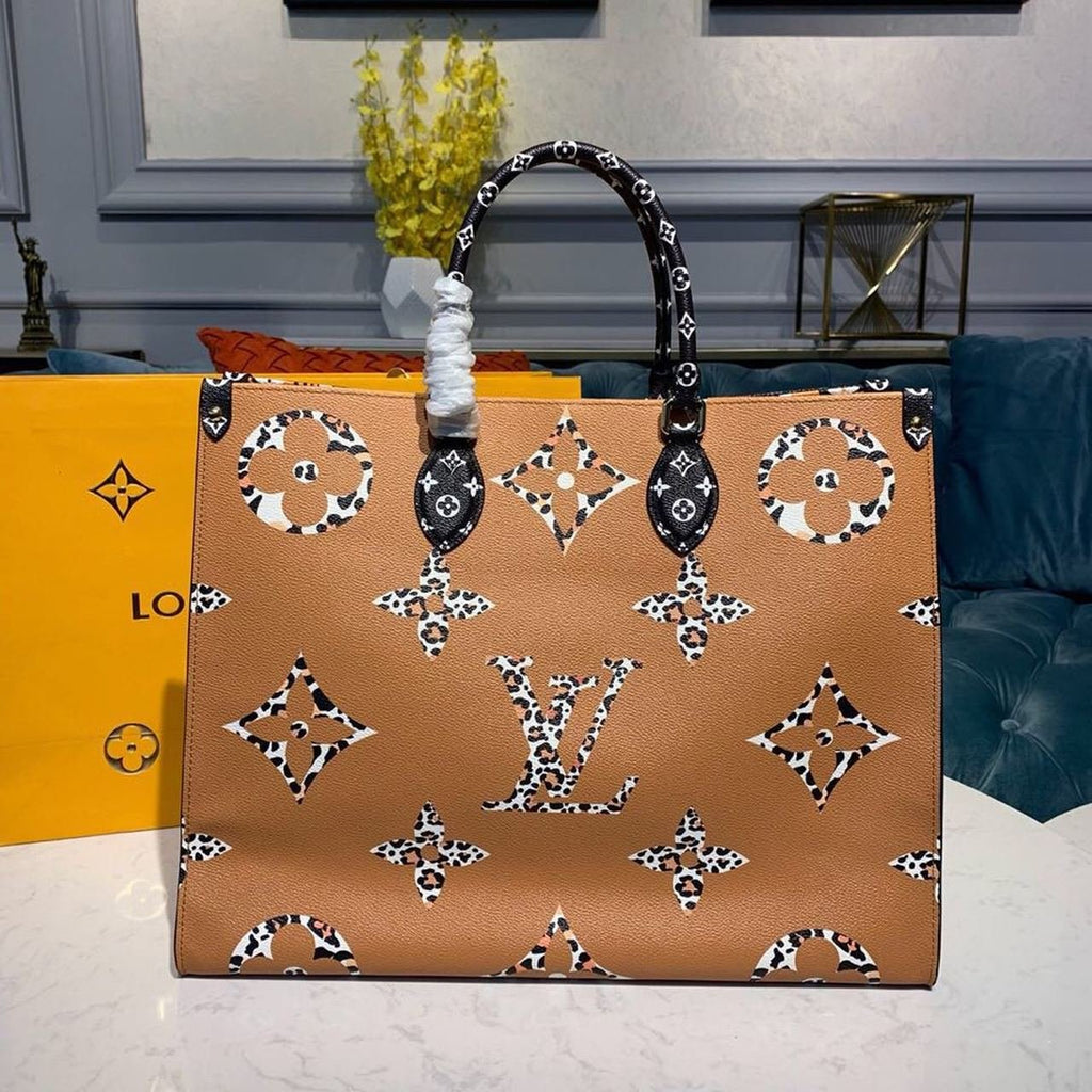 Louis Vuitton OnTheGo Tote Bag 42cm Monogram Jungle Canvas Spring/Summer Collection M44718, Black/Caramel