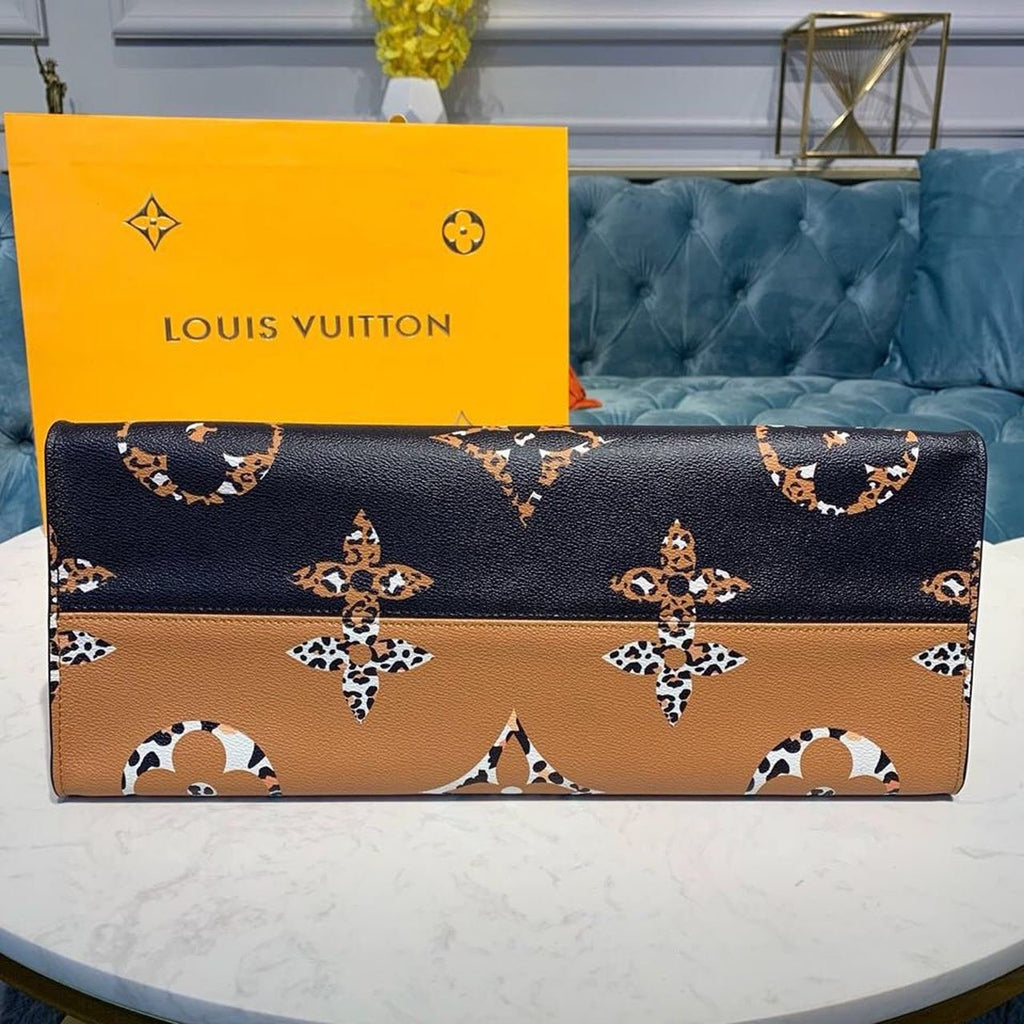 Louis Vuitton OnTheGo Tote Bag 42cm Monogram Jungle Canvas Spring/Summer Collection M44718, Black/Caramel