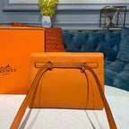 Hermes Kelly Danse II Bag Swift Orange Gold Hardware For Women 8.7in/22cm