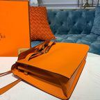 Hermes Kelly Danse II Bag Swift Orange Gold Hardware For Women 8.7in/22cm
