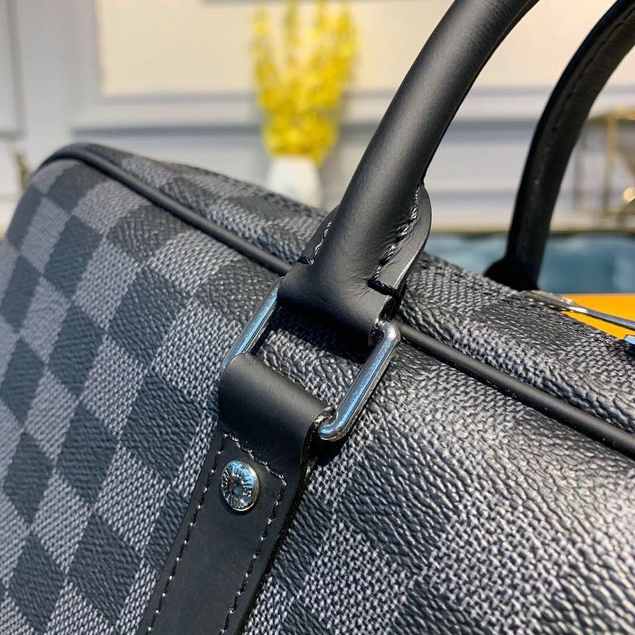Louis Vuitton Porte Documents Voyage Bag 37cm Damier Graphite Canvas Spring/Summer Collection N41466 Black