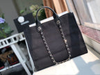 Chanel Deauville Tote 38cm Twill Canvas Bag Fall/Winter Collection Black/White