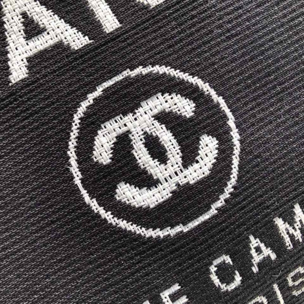 Chanel Deauville Tote 38cm Twill Canvas Bag Fall/Winter Collection Black/White
