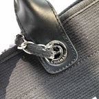 Chanel Deauville Tote 38cm Twill Canvas Bag Fall/Winter Collection Black/White