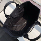 Chanel Deauville Tote 38cm Twill Canvas Bag Fall/Winter Collection Black/White
