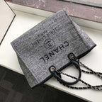 Chanel Deauville Tote 38cm Raffia Canvas Bag Fall/Winter Collection, Black/White
