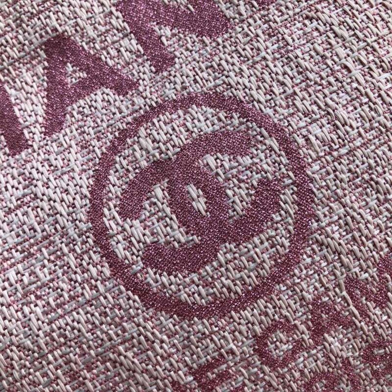 Chanel Deauville Tote 38cm Raffia Canvas Bag Fall/Winter Collection Dusty Pink/White