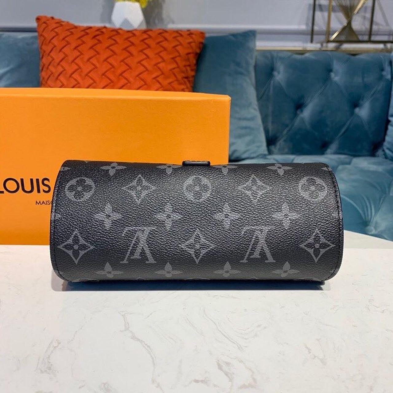 Louis Vuitton 3 Watch Case Monogram Infini Canvas Fall/Winter Collection M47530, Black