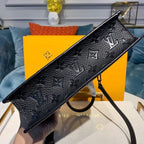 Louis Vuitton Mens Briefcase Runway Bag 28cm Monogram Empreinte Spring/Summer Collection M44476, Black