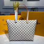 Louis Vuitton Iena MM Bag 34cm Damier Azur Canvas Fall/Winter Collection N44040, Beige