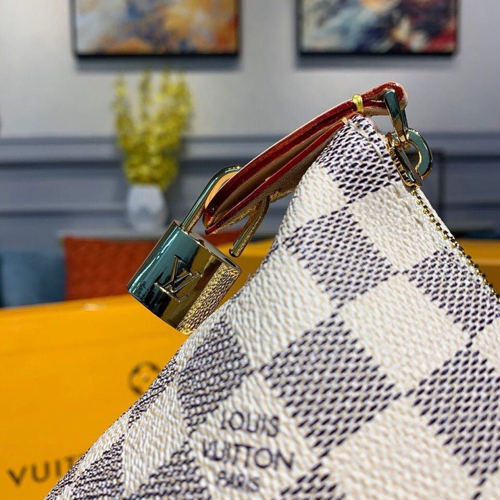 Louis Vuitton Iena MM Bag 34cm Damier Azur Canvas Fall/Winter Collection N44040, Beige