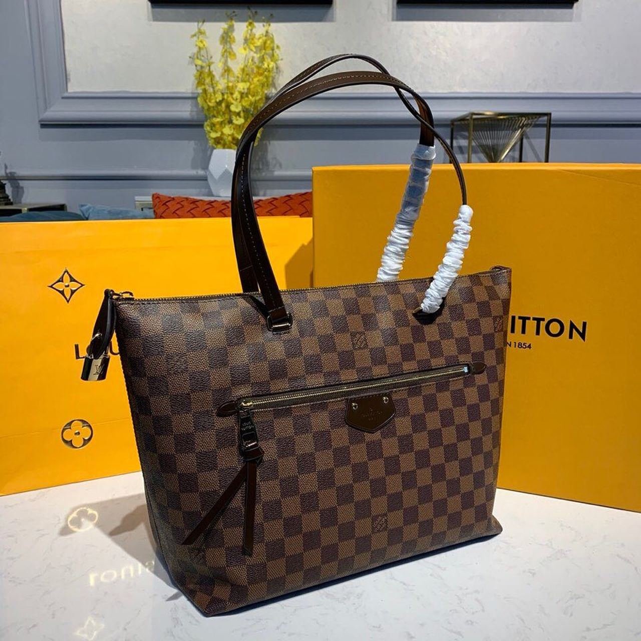 Louis Vuitton Iena MM Bag 34cm Damier Ebene Canvas Fall/Winter Collection N41013 Brown