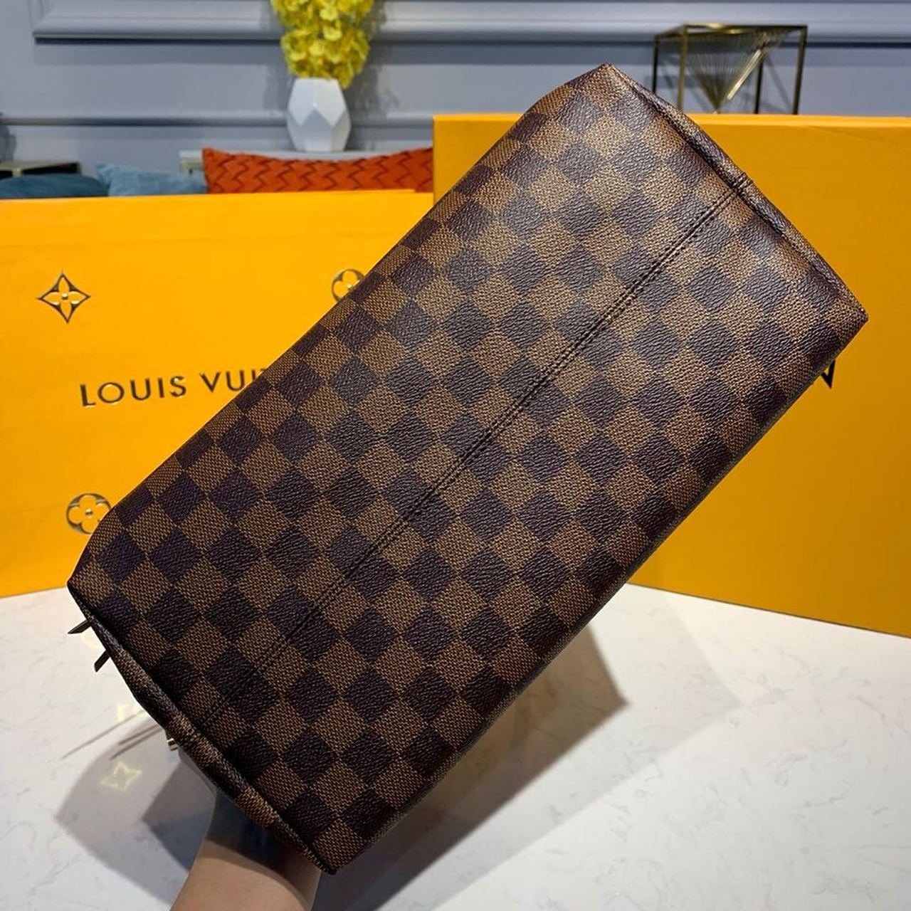 Louis Vuitton Iena MM Bag 34cm Damier Ebene Canvas Fall/Winter Collection N41013 Brown