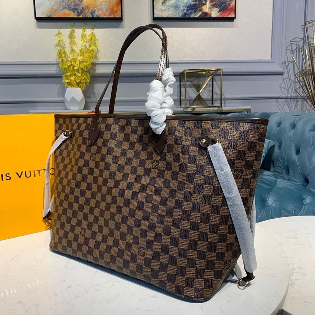 Louis Vuitton Neverfull GM Bag 40cm Damier Ebene Canvas Fall/Winter Collection N41357, Red