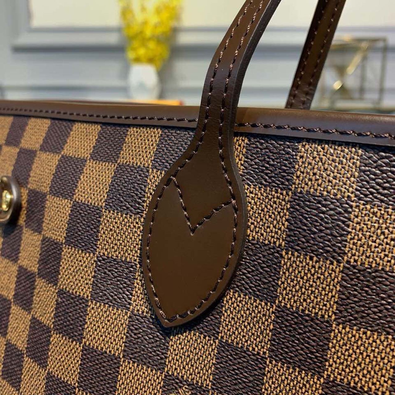 Louis Vuitton Neverfull GM Bag 40cm Damier Ebene Canvas Fall/Winter Collection N41357, Red