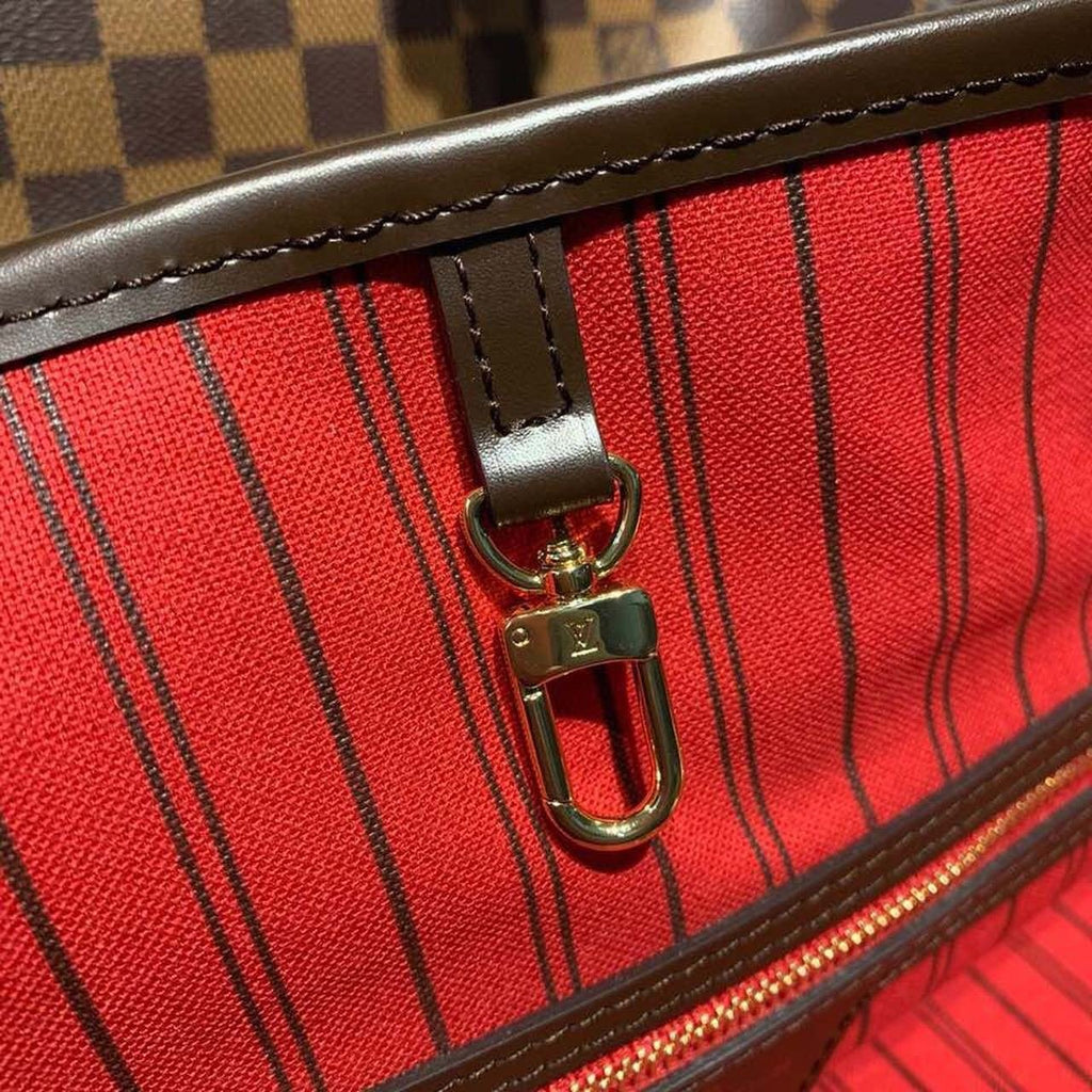 Louis Vuitton Neverfull GM Bag 40cm Damier Ebene Canvas Fall/Winter Collection N41357, Red
