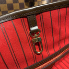 Louis Vuitton Neverfull GM Bag 40cm Damier Ebene Canvas Fall/Winter Collection N41357, Red
