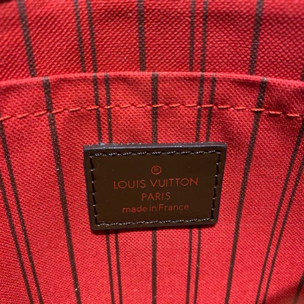 Louis Vuitton Neverfull GM Bag 40cm Damier Ebene Canvas Fall/Winter Collection N41357, Red
