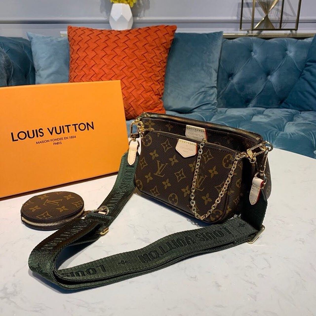 Louis Vuitton Multi Pochette Accessoires Bags Monogram Canvas Fall/Winter Collection M44813, Kaki