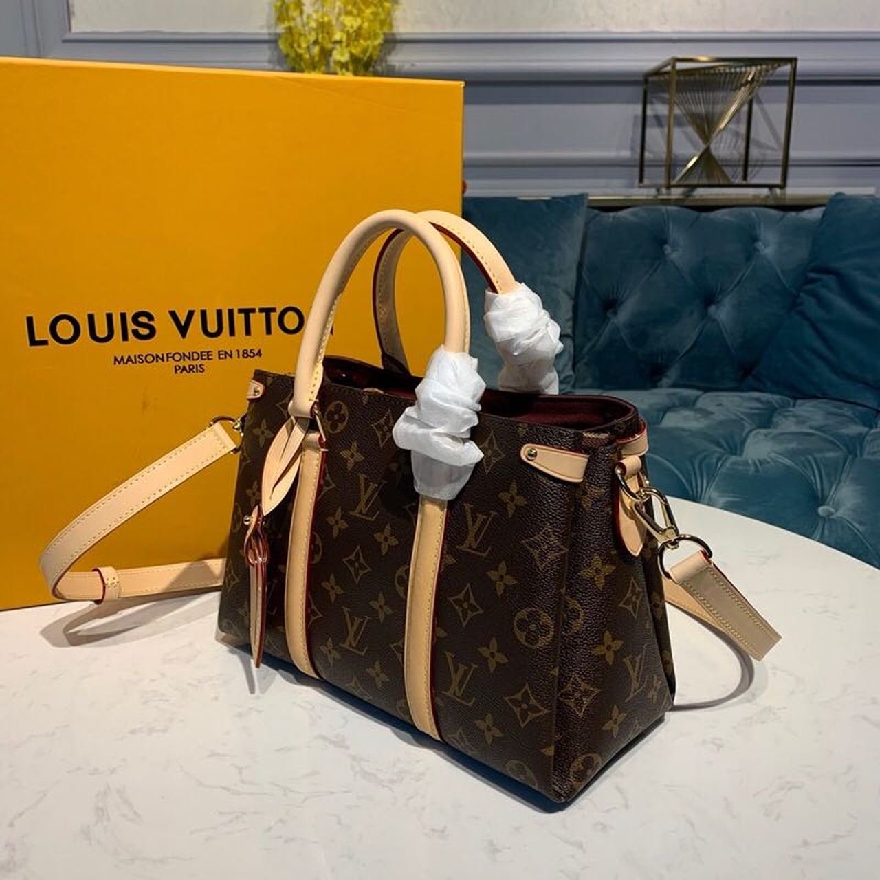 Christian Dior Blue Handle Bag 24cm