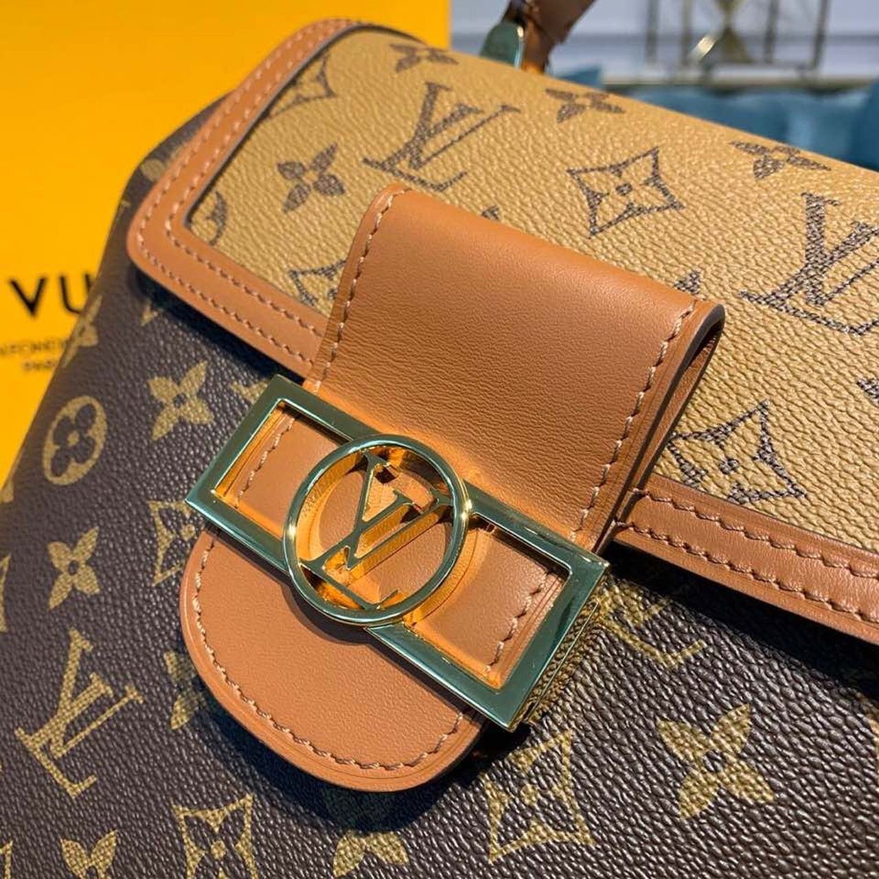 Louis Vuitton Dauphine Backpack 23cm Monogram Reverse Canvas Spring/Summer Collection M44827, Brown/Tan