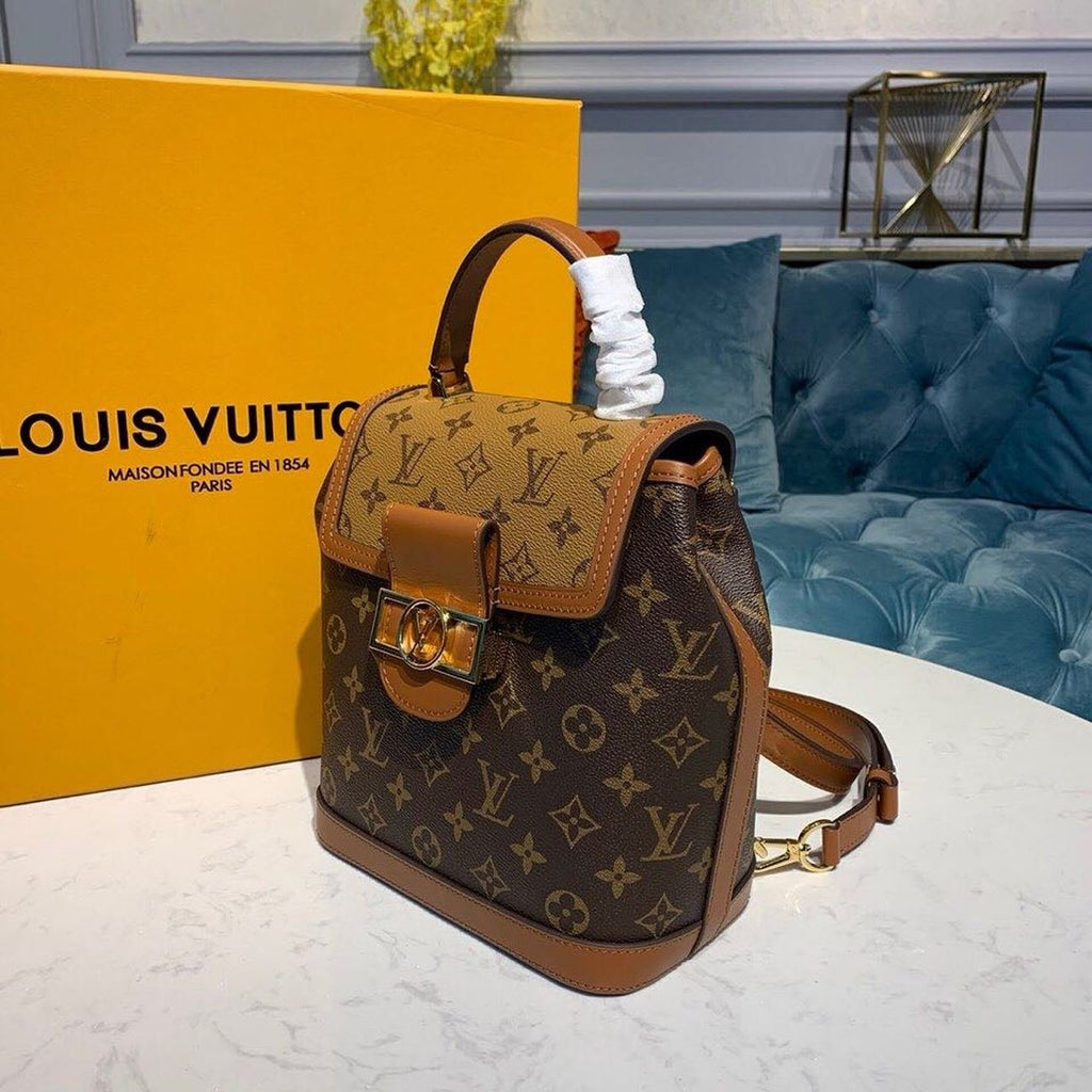 Louis Vuitton Dauphine Backpack 23cm Monogram Reverse Canvas Spring/Summer Collection M44827, Brown/Tan