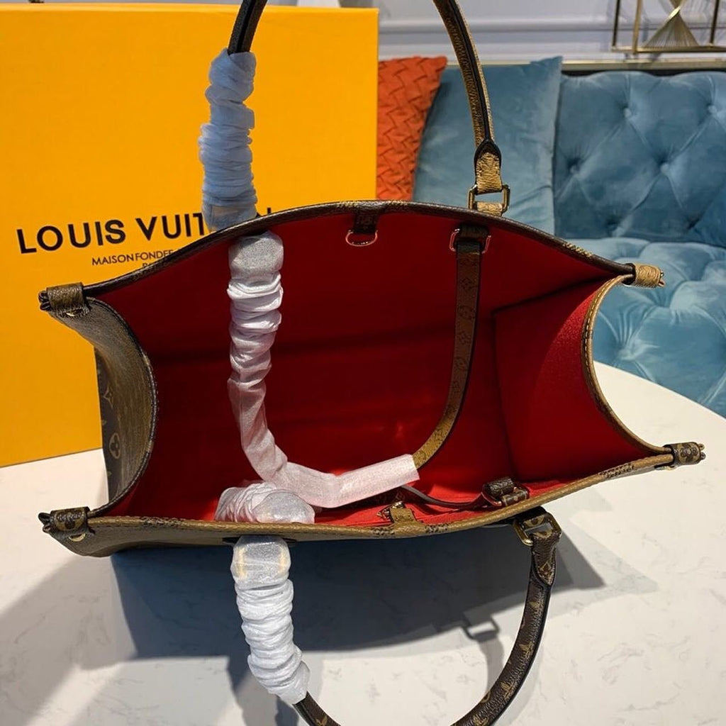 Louis Vuitton OnTheGo Bag 34cm Monogram Giant/Monogram Reverse Canvas Spring/Summer Collection M44577, Brown/Tan
