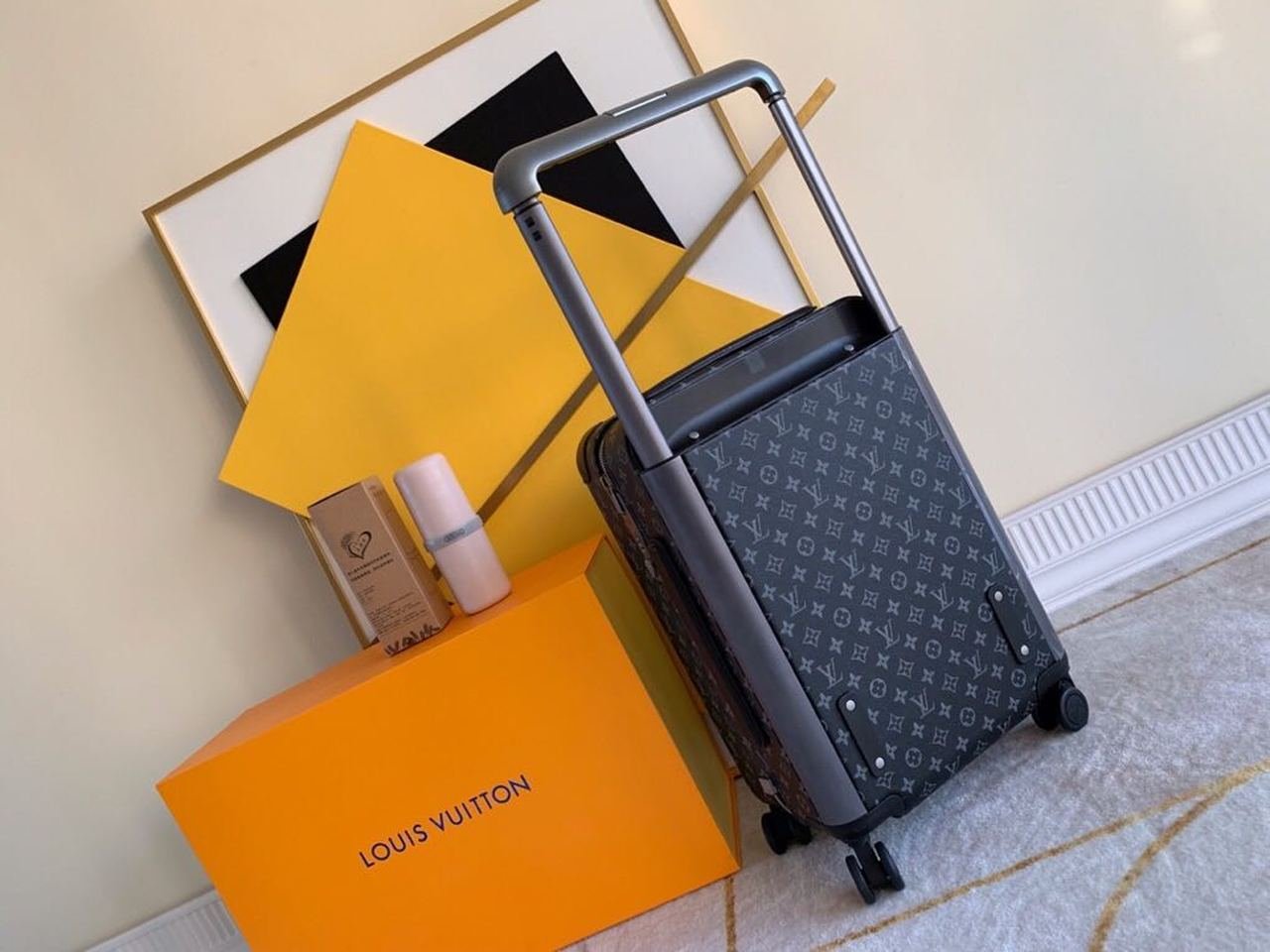 Louis Vuitton Horizon 55 Luggage Trolley Monogram Eclipse Canvas Spring/Summer Collection M23002, Black