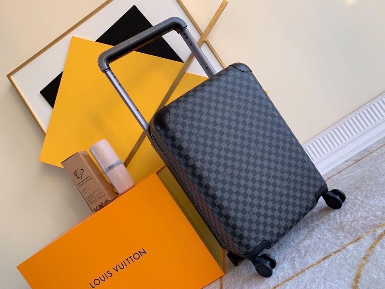 Louis Vuitton Horizon 55 Luggage Trolley Damier Graphite Canvas Spring/Summer Collection N23209, Black