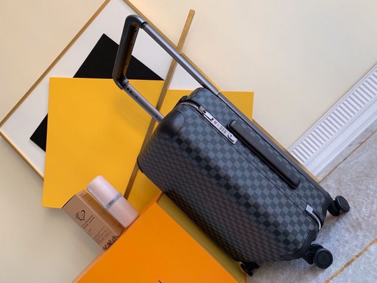 Louis Vuitton Horizon 55 Luggage Trolley Damier Graphite Canvas Spring/Summer Collection N23209, Black
