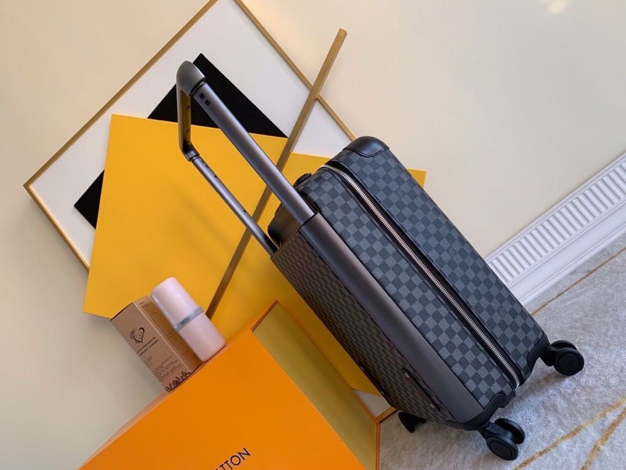 Louis Vuitton Horizon 55 Luggage Trolley Damier Graphite Canvas Spring/Summer Collection N23209, Black