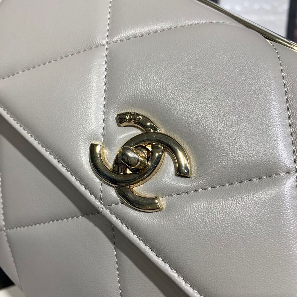 Chanel Trendy CC Maxi Top Handle Bag 25cm Lambskin Leather Fall/Winter Act 1 Collection Grey