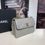 Chanel Trendy CC Maxi Top Handle Bag 25cm Lambskin Leather Fall/Winter Act 1 Collection Grey