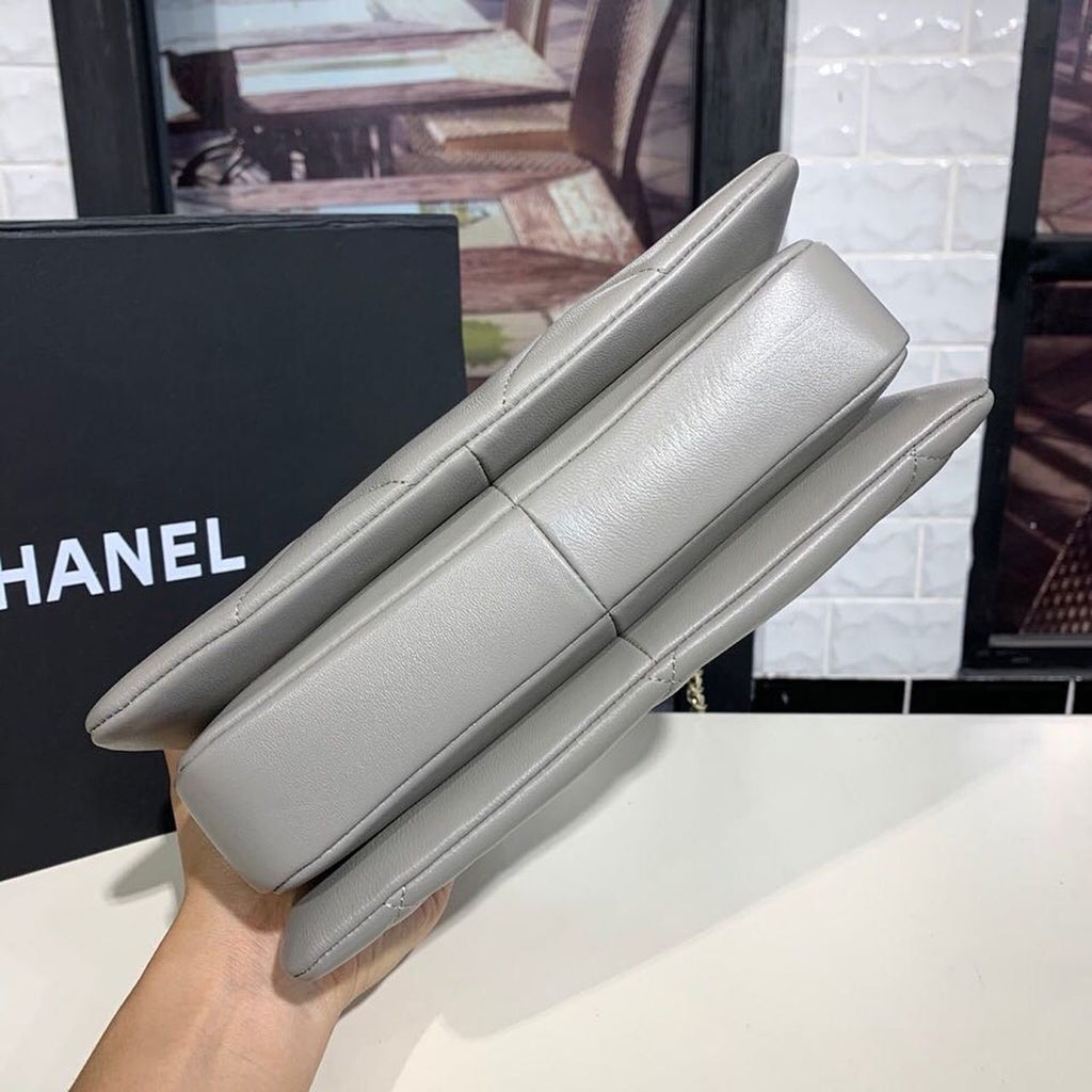 Chanel Trendy CC Maxi Top Handle Bag 25cm Lambskin Leather Fall/Winter Act 1 Collection Grey