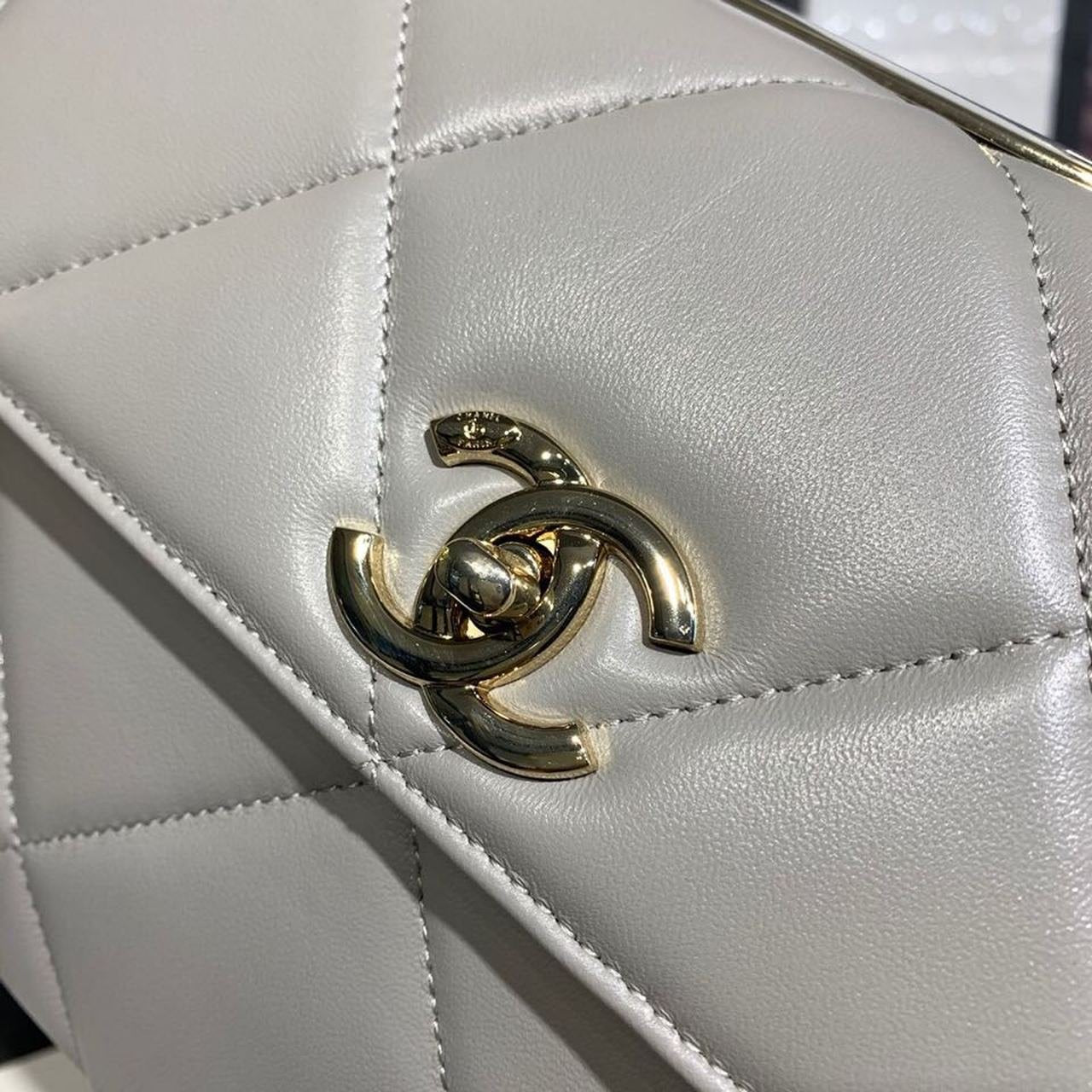 Chanel Trendy CC Maxi Top Handle Bag 25cm Lambskin Leather Fall/Winter Act 1 Collection Grey
