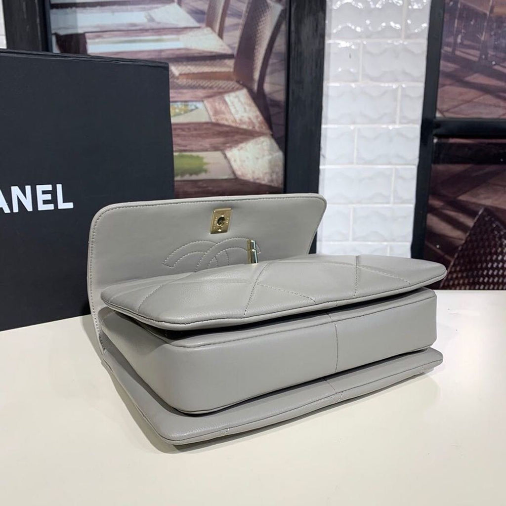 Chanel Trendy CC Maxi Top Handle Bag 25cm Lambskin Leather Fall/Winter Act 1 Collection Grey
