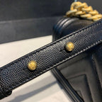 Chanel Chevron Boy Bag 20cm Caviar Leather Antique Gold Hardware Fall/Winter Act 1 Collection Black